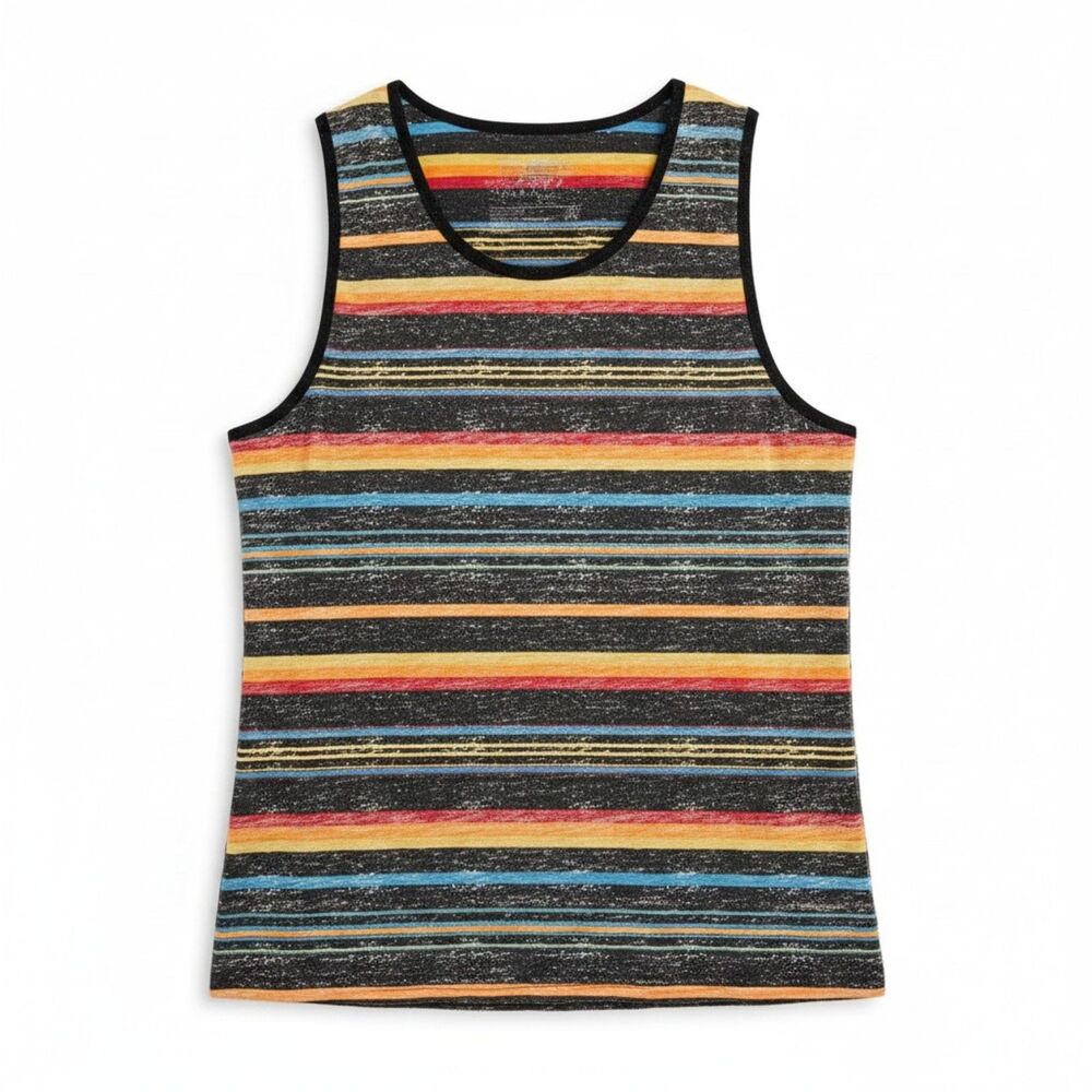 Brooklyn Cloth Striped Tank Top Mens M Retro Multicolor Sleeveless Summer